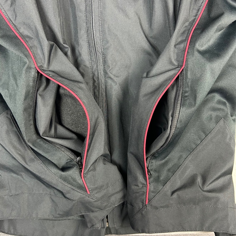 FootJoy DryJoys Golf Jacket Full Zip Waterproof Womens Medium Black Red - Picture 10 of 12